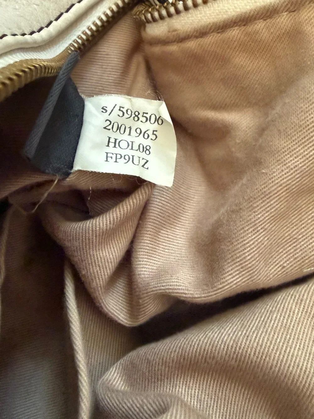 Soft Cream Leather Hobo Bag with Contrast Stitching